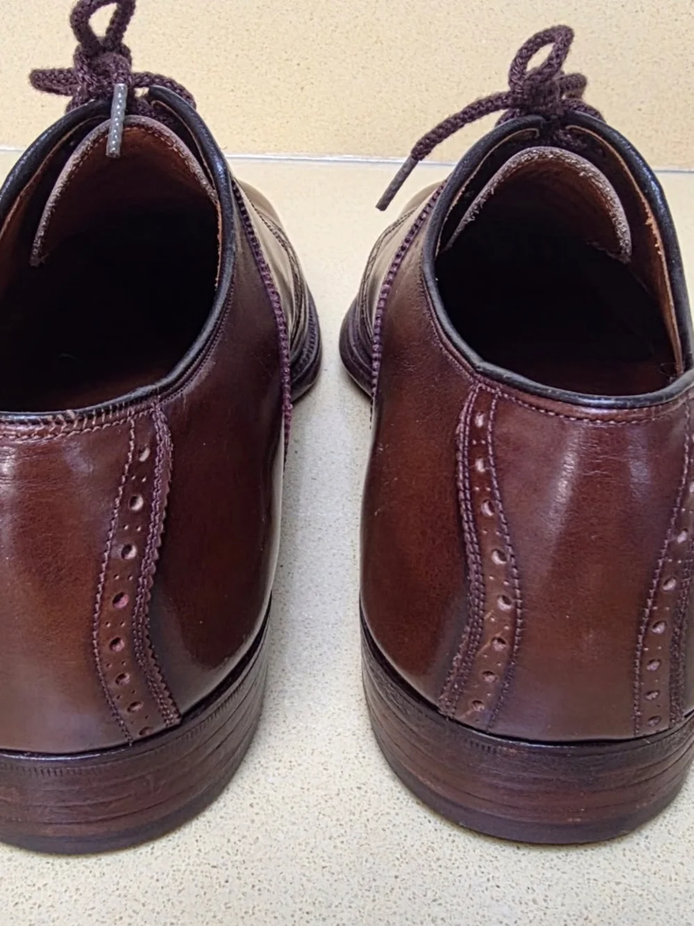 CHURCH'S Custom-made Men's Brown Leather Lace-Up Dress Shoes, shoe tree included